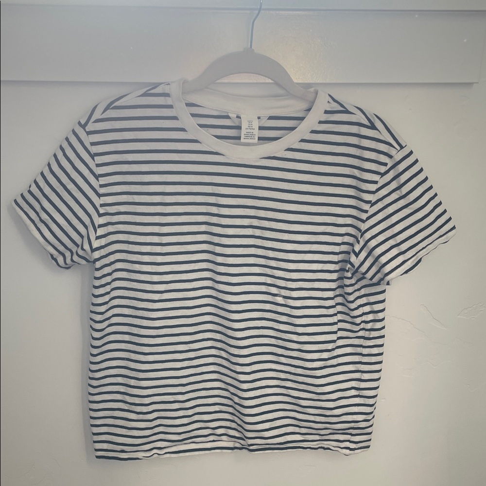 H&M Black and White Striped Kids Tee
